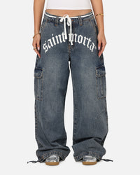 Saint Morta Gothic Denim Cargo Pants Dirty Denim