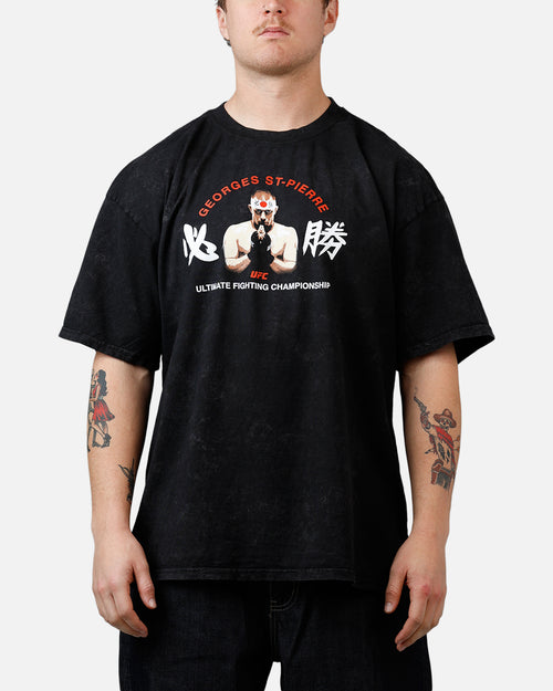 UFC By Culture Kings Georges St-Pierre Legends T-Shirt Black Acidwash