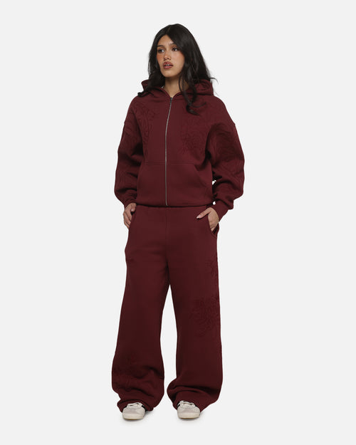 Ed Hardy Women's Tattoo Trackpants Burgundy