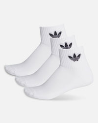 Adidas Quarter Socks 3 Pack White/White/Black
