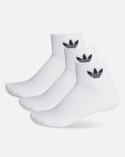 Adidas Quarter Socks 3 Pack White/White/Black