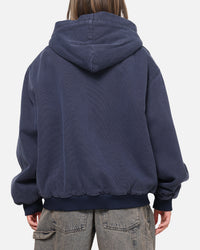 Carre Sherpa Lined Zip Hoodie Navy