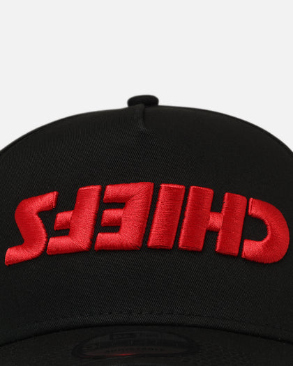 New Era Kansas City Chiefs 'Upside Down Logo' 9FORTY A-Frame Snapback Black