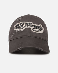 Ed Hardy Distressed Strapback Cap Washed Black