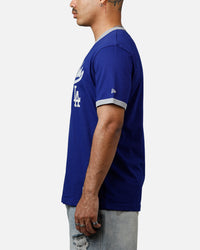 New Era Los Angeles Dodgers Throwback V-Neck T-Shirt Royal Blue