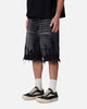 MNML Baggy Flame Denim Shorts Black