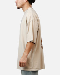 Saint Morta Pray For Me Mock Neck T-Shirt Stone