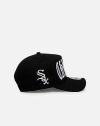 New Era Chicago White Sox 'Oversized Gothic Script Crown' 9FORTY A-Frame Snapback Black/White