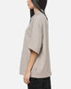 Carre Grid Short Sleeve Button Up Shirt Ecru Check