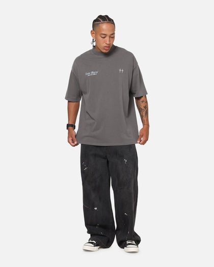 Saint Morta La Muerte Script T-Shirt Washed Charcoal