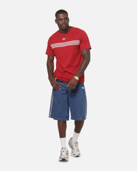 Adidas Chest Stripes 98 T-Shirt Red