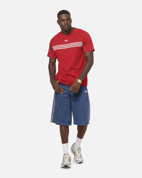 Adidas Chest Stripes 98 T-Shirt Red