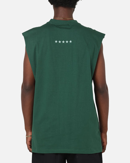 Carre Panelled Muscle T-Shirt Green