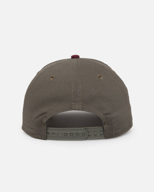 New Era Oakland Raiders 'Contrast Visor' Pre-Curved Golfer Snapback Moss/Maroon