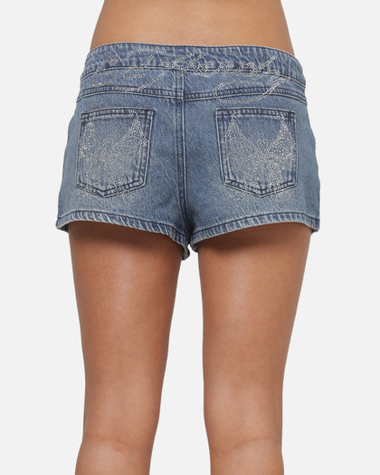 Ed Hardy Women's Butterfly Denim Shorts Indigo