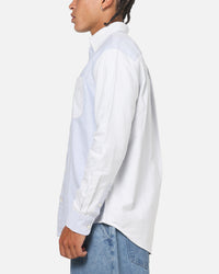 Tommy Jeans Relaxed Oxford Stripes Button Up Shirt Blue Pinstripe