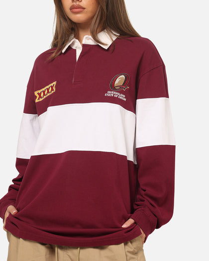 Mitchell & Ness Queensland Maroons Panelled Rugby Shirt Maroon