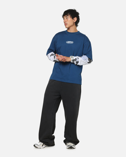Carre Static Layered Long Sleeve T-Shirt Blue