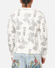 Ed Hardy Tiger Waffle Long Sleeve T-Shirt Off White