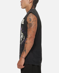 Saint Morta X Black Sabbath Cross Oversized Muscle Tee Washed Black
