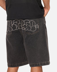 X-Large Bubble Bull Denim 91 Shorts Washed Black