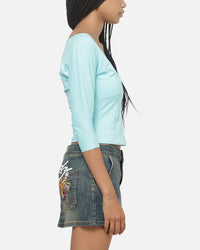 Ed Hardy Women's Signature 3/4 Sleeve Tee Ice Sage