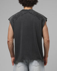 Loiter Cyber Applique Muscle T-Shirt Black