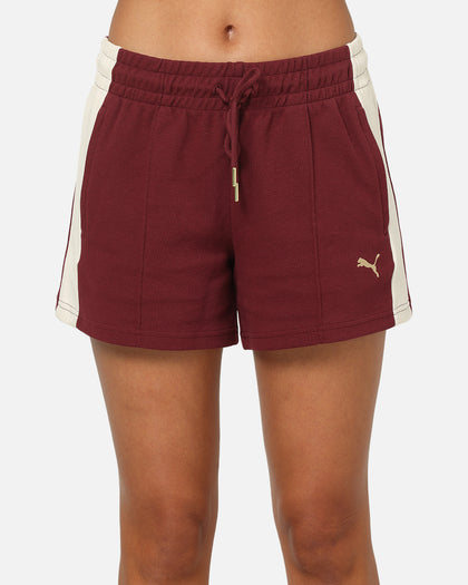 Puma Women's T7 Pintuck Shorts Ruby