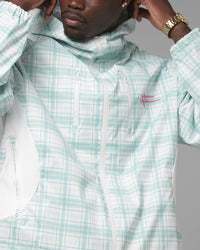 Loiter Ultra Hybrid Windbreaker Jacket Green Plaid