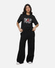 Nike Women's Studio Fleece Medium Weight Mid-Rise Wide-Leg Pants Black