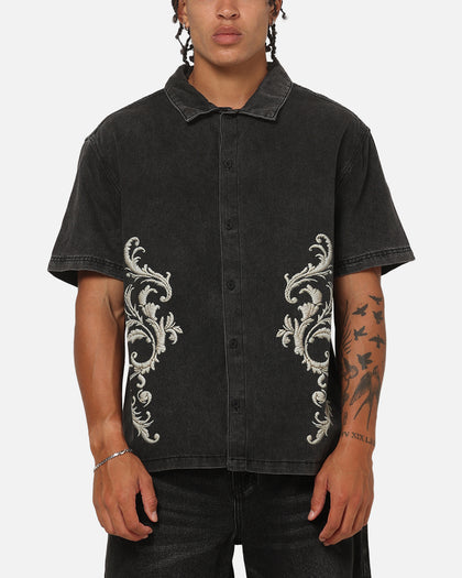 Saint Morta Baroque Button Up Shirt Black