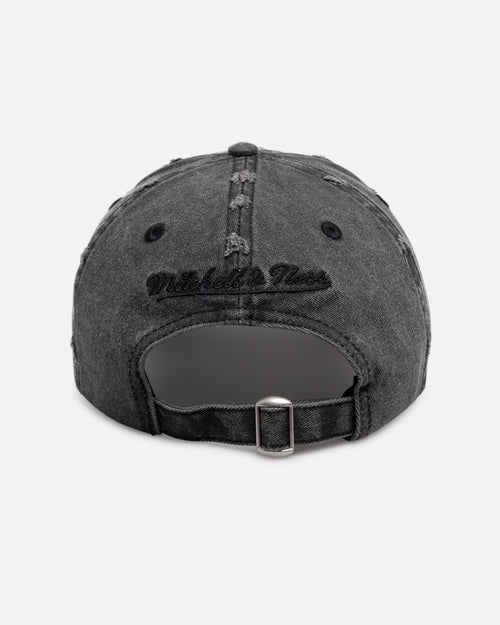 Mitchell & Ness San Antonio Spurs 'Destroyed' Dad Fit Strapback Washed Black
