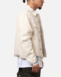 MNML Jewel Studded Trucker Jacket White
