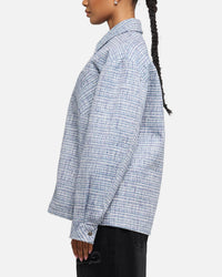 XXIII Boucle Tweed Zip Jacket Teal/Blue/Purple