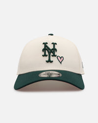 New Era New York Mets 'Pink Satin Hearts Green' 9FORTY A-Frame Snapback Chrome/Dark Green