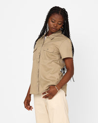 Dickies Women's 574 Short Sleeve Work Shirt Khaki