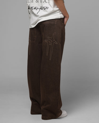 Loiter Star Born Selvedge Denim Jeans Brown