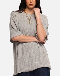 XXIII Rib Knit T-Shirt Grey Marle