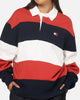 Tommy Jeans Relaxed Badge Stripe Rugby Shirt Navy