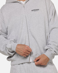 Represent Owners Club Zip Hoodie Ash Grey