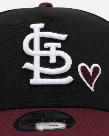 New Era St. Louis Cardinals 'Burgundy Hearts' 9FORTY A-Frame Snapback Black/Maroon