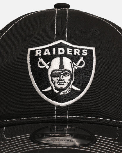 New Era Las Vegas Raiders 'Contrast Chrome' 9TWENTY Casual Trucker Strapback Black
