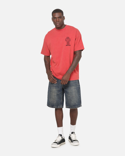 Saint Morta Requiem Boxy T-Shirt Vintage Washed Red