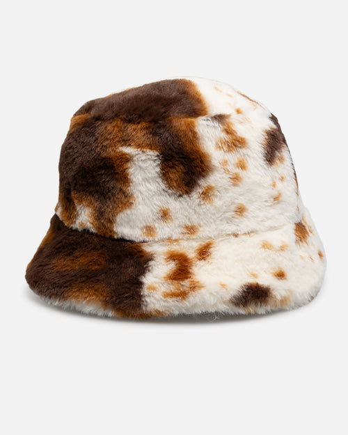 Kangol Faux Fur Bucket Brown/White