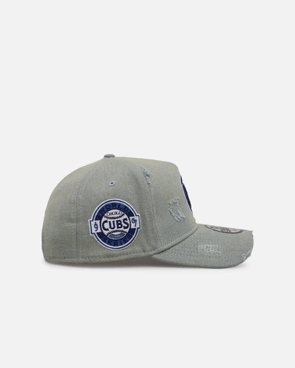 New Era Chicago Cubs 'Distressed Denim' 9FORTY A-Frame Snapback Light Wash Denim