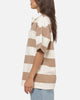 Vouseti Post Game Polo Shirt Latte White Stripe