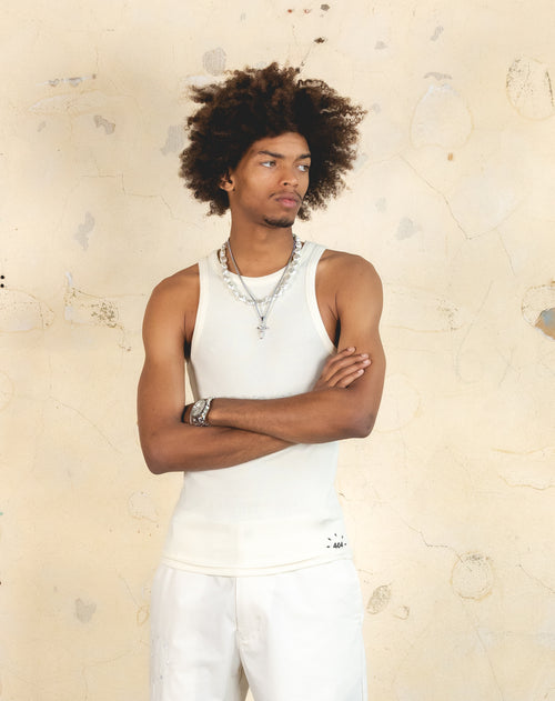 404 Ribbed Singlet Off White