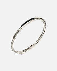 Guess Mainline Noir Crystals Plate Bracelet Steel