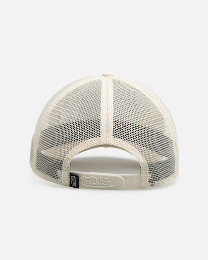 Von Dutch Distressed Trucker Snapback Ecru/Light Blue