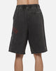 Saint Morta Graves Baggy Walk Shorts Black Shadow